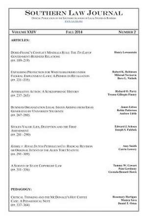 Southern Law Journal, Vol. XXIV, No. 2, Fall 2014 de Salsb