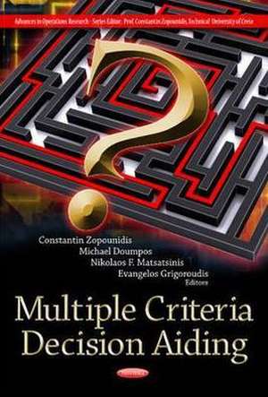 Multiple Criteria Decision Aiding de Constantin Zopounidis