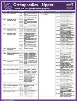 Orthopaedics - Upper ICD-10-CM: AMA Express Reference Mapping Card de American Medical Association