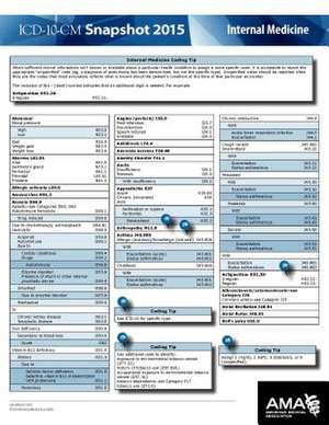 ICD-10-CM 2015 Snapshot Card - Internal Medicine de American Medical Association