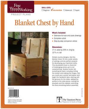 Fine Woodworking's Blanket Chest by Hand Plan de Andrew Hunter