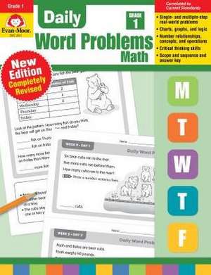 Daily Word Problems Math, Grade 1 Teacher Edition de Evan-Moor Educational Publishers