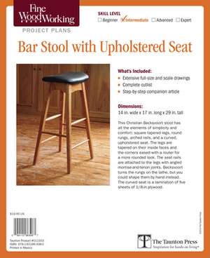 Fine Woodworking's Bar Stool with Upholstered Seat Plan de Christian Becksvoort