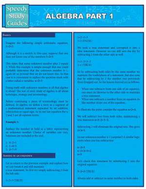 Algebra Part 1 (Speedy Study Guides de Speedy Publishing LLC