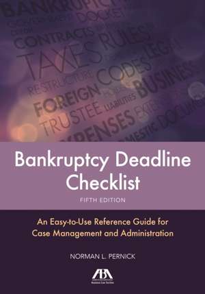 Bankruptcy Deadline Checklist de Norman L. Pernick