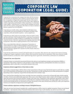 Corporate Law (Corporation Legal Guide) (Speedy Study Guide) de Speedy Publishing LLC