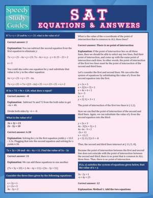 SAT Equations & Answers (Speedy Study Guide) de Speedy Publishing LLC