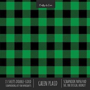 Green Plaid Scrapbook Paper Pad 8x8 Decorative Scrapbooking Kit for Cardmaking Gifts, DIY Crafts, Printmaking, Papercrafts, Check Pattern Designer Paper de Crafty As Ever