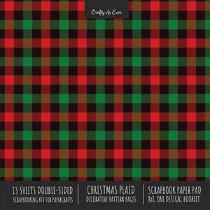 Christmas Plaid Scrapbook Paper Pad 8x8 Scrapbooking Kit for Cardmaking Gifts, DIY Crafts, Printmaking, Papercrafts, Holiday Decorative Pattern Pages de Crafty As Ever