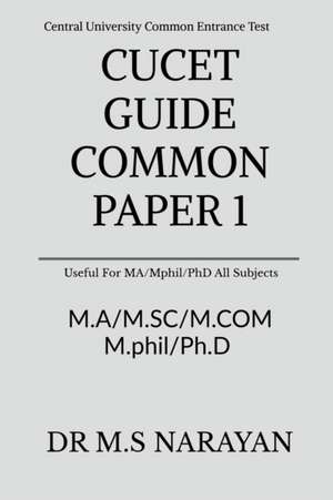 CUCET GUIDE COMMON PAPER 1 de M. s Narayan