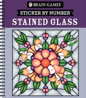 Brain Games - Sticker by Number: Stained Glass (28 Images to Sticker) de Publications International Ltd