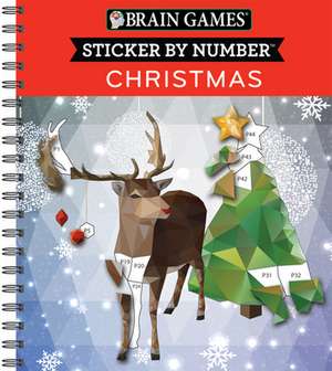 Brain Games - Sticker by Number: Christmas (28 Images to Sticker - Reindeer Cover) de Publications International Ltd