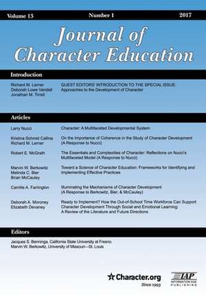 Journal of Character Education Volume 13 Issue 1 2017 de Jacques S. Benninga