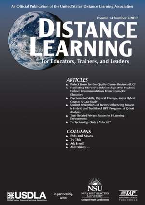 Distance Learning Vol 14 Issue 4 de Michael Simonson