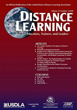 Distance Learning Volume 15 Issue 3 2018 de Charles Schlosser