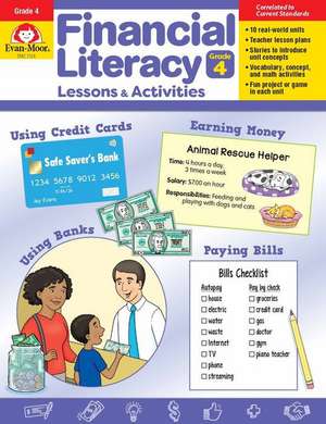 Financial Literacy Lessons and Activities, Grade 4 Teacher Resource de Evan-Moor Educational Publishers