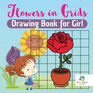 Flowers in Grids Drawing Book for Girl de Educando Kids