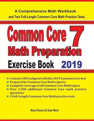 Common Core 7 Math Preparation Exercise Book de Reza Nazari