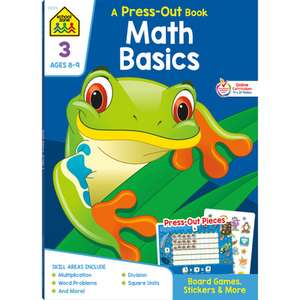 School Zone Math Basics Grade 3 Press-Out Workbook de School Zone