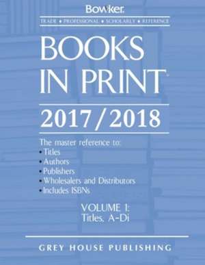 Books in Print - 7 Volume Set, 2017/18 de Rr Bowker