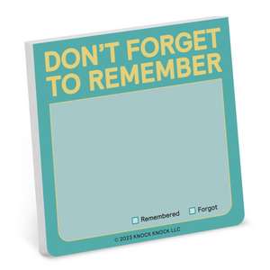 Knock Knock Don't Forget to Remember Sticky Note (Pastel) de Knock Knock