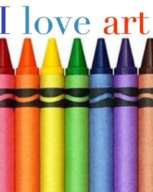 I love art crayon creative blank coloring book de Michael Huhn