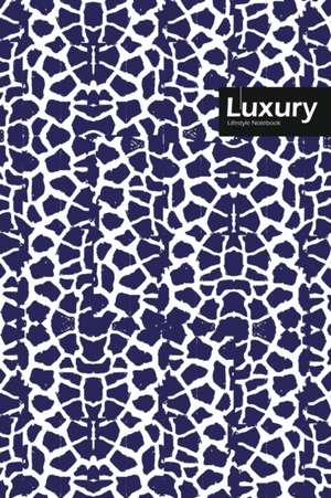 Luxury Lifestyle, Animal Print, Write-in Notebook, Dotted Lines, Wide Ruled, Medium Size 6 x 9 Inch, 288 Pages (Blue) de Design