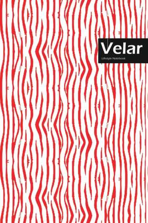 Velar Lifestyle, Animal Print, Write-in Notebook, Dotted Lines, Wide Ruled, Medium Size 6 x 9 Inch, 144 Sheets (Red) de Design