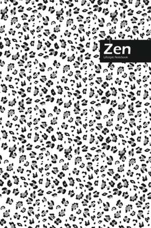 Zen Lifestyle, Animal Print, Write-in Notebook, Dotted Lines, Wide Ruled, Medium Size 6 x 9 Inch (Black) de Design