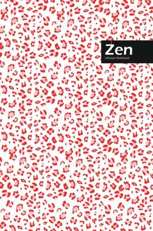 Zen Lifestyle, Animal Print, Write-in Notebook, Dotted Lines, Wide Ruled, Medium Size 6 x 9 Inch (Red) de Design