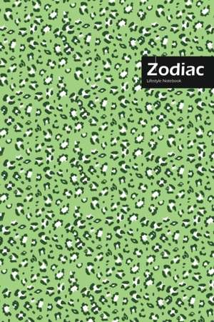 Zodiac Lifestyle, Animal Print, Write-in Notebook, Dotted Lines, Wide Ruled, Medium Size 6 x 9 Inch, 144 Pages (Green) de Design