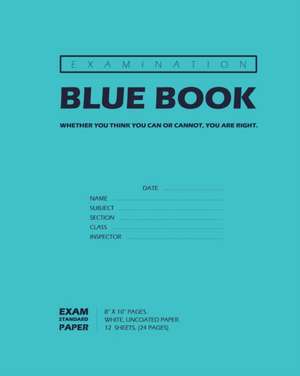 Examination Blue Book, Wide Ruled, 12 Sheets (24 Pages), Blank Lined, Write-in Booklet (Royal Blue) de Bigidea