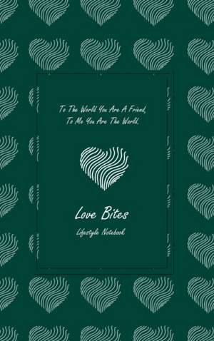 Love Bites Lifestyle Write-in Notebook, Dotted Lines, 288 Pages, Wide Ruled, Size 6" x 9" (A5) Hardcover (Olive Green) de Design