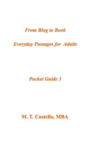 From Blog To Book Everyday Passages for Adults Pocket Guide 3 de M. T. Costello Mba