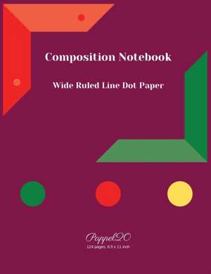 College Notebook Wide Ruled Line Dot Paper|124 pages|8.5x11 Inches de Pappel20