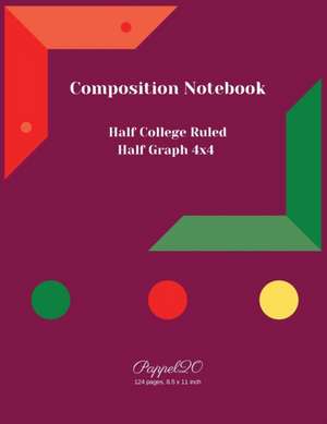 College Notebook Half College Ruled| Half Graph 4x4|124 pages |8.5x11 Inches de Pappel20