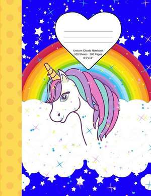 Unicorn Clouds Notebook: School Supplies Primary Composition Book for Kids de Kai Journals