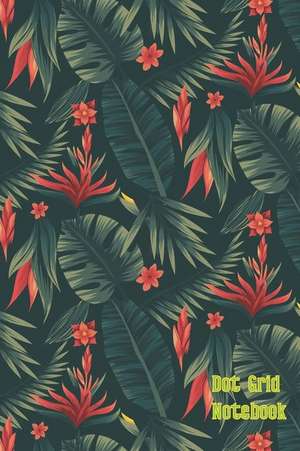 Dot Grid Notebook: Floral Leaf Green Forest de Inkway Star