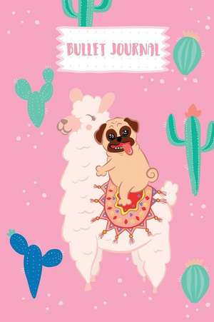 Bullet Journal: Pug & Llama 150 Dotted Page 6x9 Notebook de Bujo Heaven