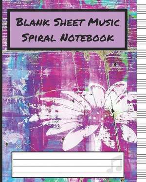 Blank Sheet Music Spiral Notebook: Music Manuscript Paper Wide Staff (12 Staves,8x10,90 Pages) (Music Journal Composition) (the Smell of Flower) de Standard Manuscript Paper