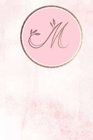 M: Monogram Journal Monogrammed with Personalized Rose Gold Letter 'm' de Moxie Bloom Paper Co