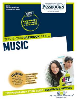 Music (Gre-13): Passbooks Study Guide Volume 13 de National Learning Corporation