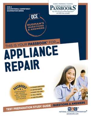 Appliance Repair (Oce-3) de National Learning Corporation