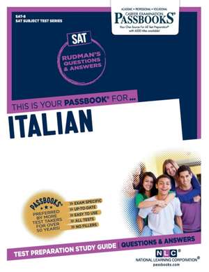 Italian (Sat-8): Passbooks Study Guide Volume 8 de National Learning Corporation