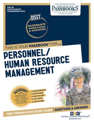 Personnel/Human Resource Management (Dan-48): Passbooks Study Guide Volume 48 de National Learning Corporation