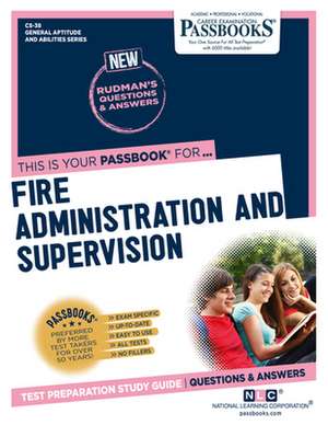 Fire Administration and Supervision (Cs-38) de National Learning Corporation