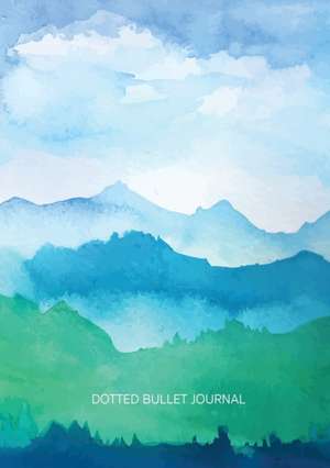 Watercolor Blue & Green Hills - Dotted Bullet Journal de Blank Classic