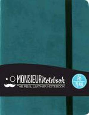 Monsieur: Monsieur Notebook - Real Leather A6 Turquoise Plai de Monsieur