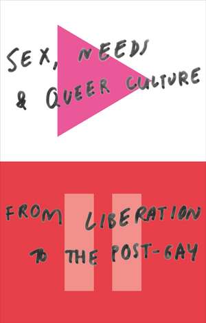 Sex, Needs, and Queer Culture: From Liberation to the Post-Gay de David Alderson