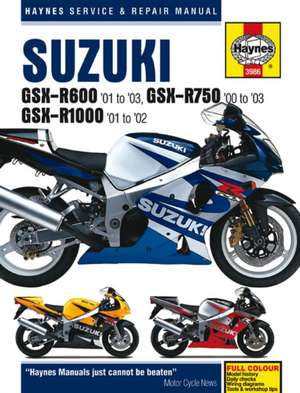 Suzuki GSX–R600 (01 – 03), GSX–R750 (00 – 03), GSX–R1000 (01 – 02) Haynes Repair Manual de Haynes